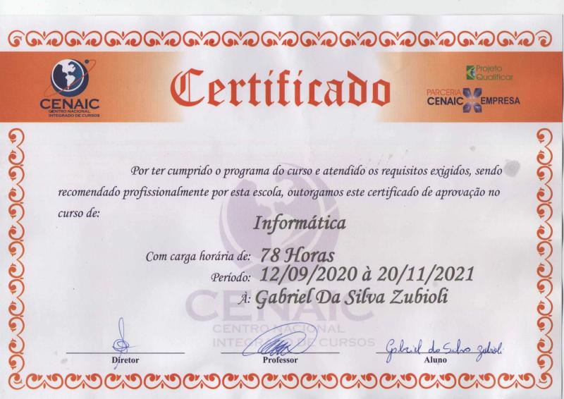Certificado de informática
