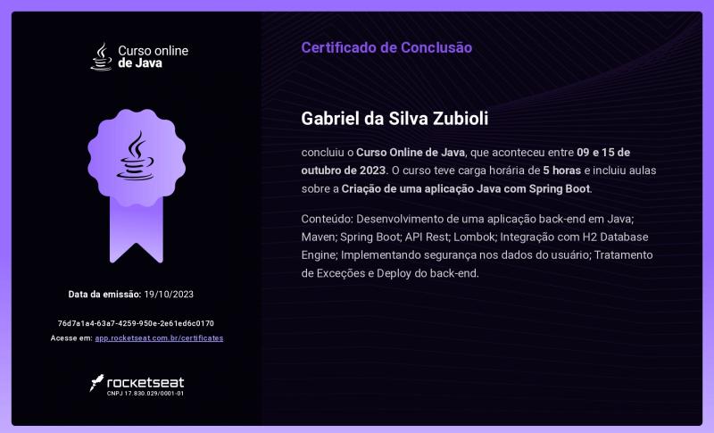 Certificado de Java